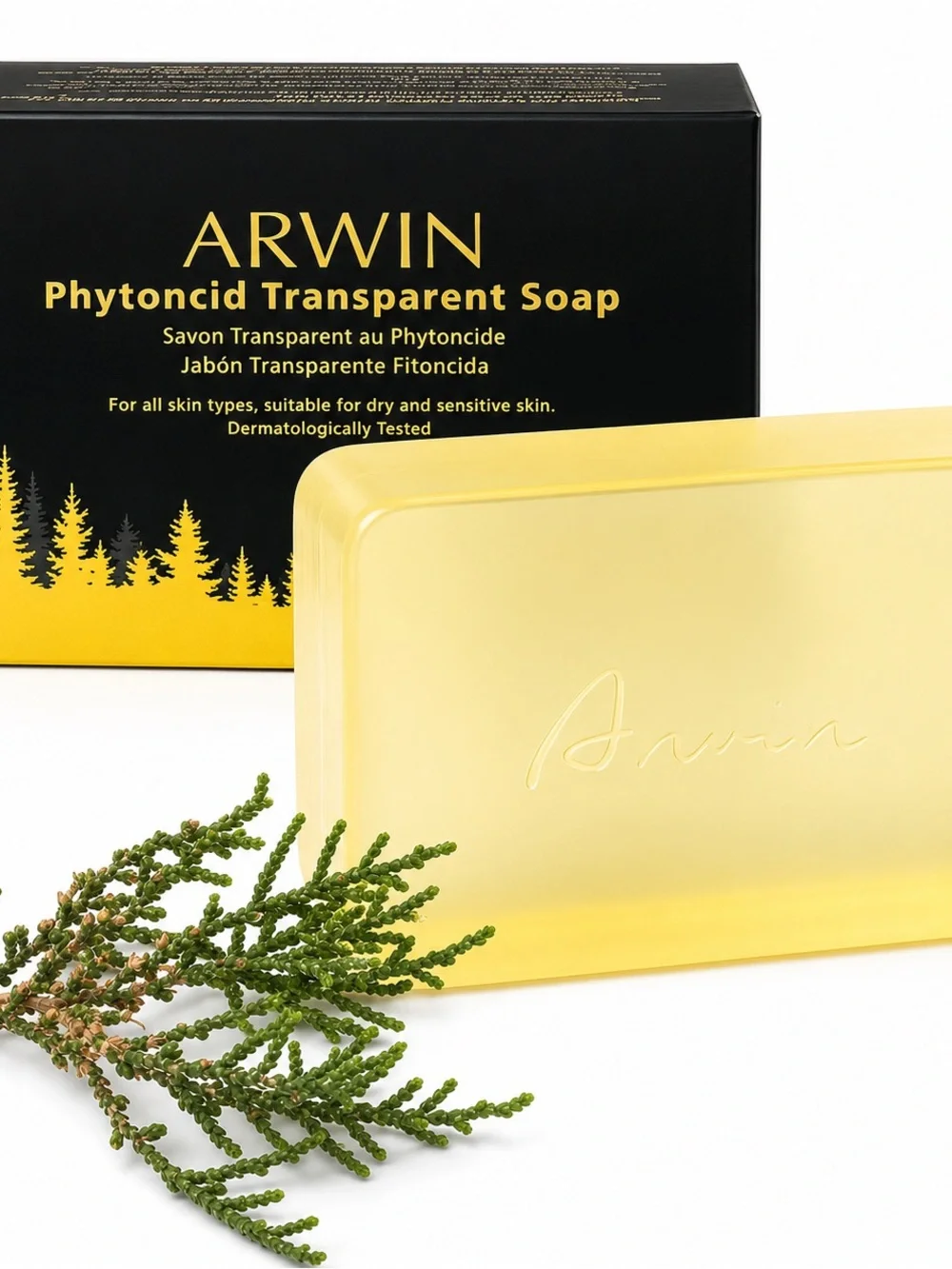 Phytoncid Transparent Soap — Yellow Transparent Bar